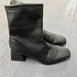 Clarks Black Leather Heeled Boots